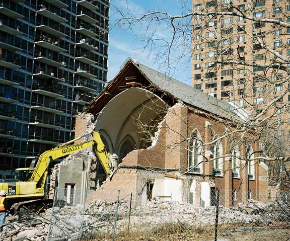 Holy Souls Chapel, Chicago, during demolition