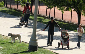 Families at Daley Bicentennial Plaza Park