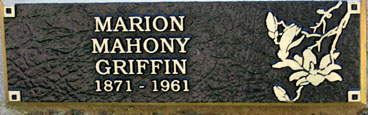 Marion Mahony Griffin, marker, Graceland Cemetery, Chicago