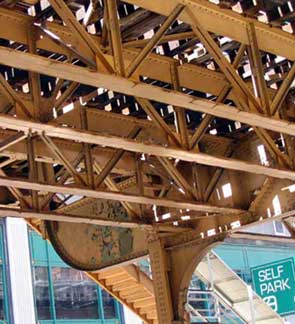 The Chicago Loop L elevated structure over Wabash avenue