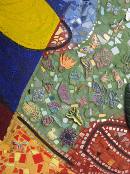 detail, bricolage mosaic, Bryn Mawr underpass, Chicago