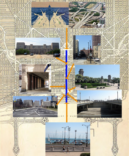 Two Visions for Congress Street, Chicago: Daniel Burnham's 1909 Plan of Chicago, the "Spaghetti Bowl" expressway interchange