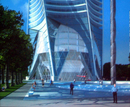 Chicago Spire, plaza and lobby, Santiago Calatrava, architect