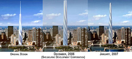 Chicago Spire, Santiago Calatrava, architect - 3 designs