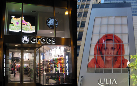 new retailers on Chicago's State Street, crocs at the Palmer House, Ulta up the street