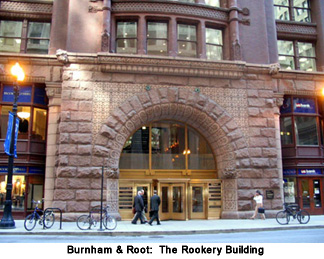 Burnham & Root's The Rookery Building on LaSalle Street in Chicago