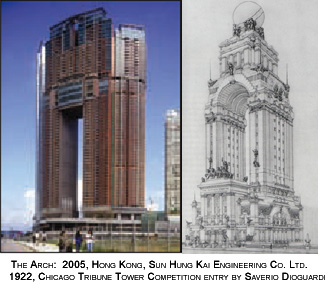 The Arch, Hong Kong 2005, Chicago Tribune Tower Competition 1922