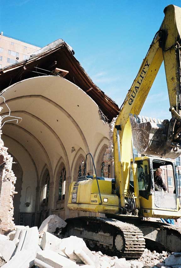 Holy Souls Chapel, Chicago during demolition