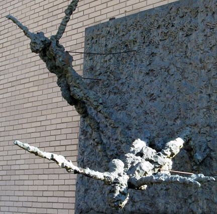 The Expulsion, sculpture at Singer Pavilion, Michael Reese Hospital, Chicago