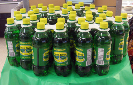 bottles of Green River in Chicago on St. Patrick's Day
