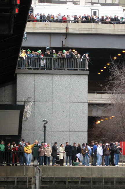 Chicago River crowds, St. Patrick's day, 2008