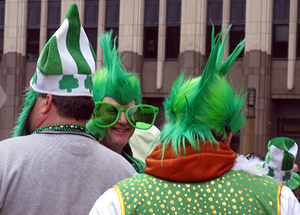 Irish Mohawks, at the dyeing of the Chicago River green, March 13, 2010