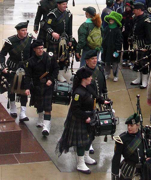 Shannon Rovers at the Dyeing of the Chicago River green, March 13, 2010