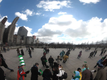 St. Patrick's Day at Cloud Gate, Millennium Park, Chicago